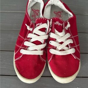 Jellypop Dallas lace up red canvas sneakers